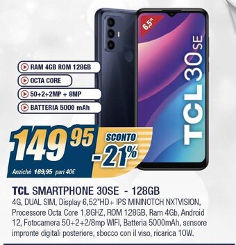 Sinergy TCL Smartphone 30SE - 128GB offerta
