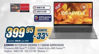 Lenovo Notebook IdeaPad 3 15ADA6 82KR008GIX