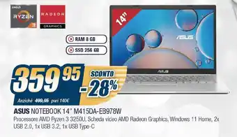 Asus Notebook 14" M415DA-EB978W