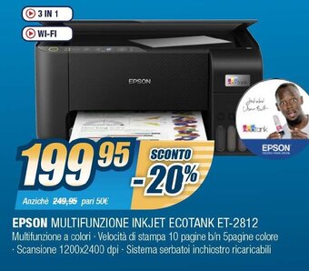 Sinergy Epson Multifunzione Inkjet Ecotank ET-2812 offerta