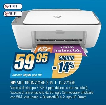 Sinergy hp Multifunzione 3 in 1 DJ2720E offerta