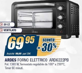 Sinergy Ardes Forno Elettrico ARD6222PB offerta