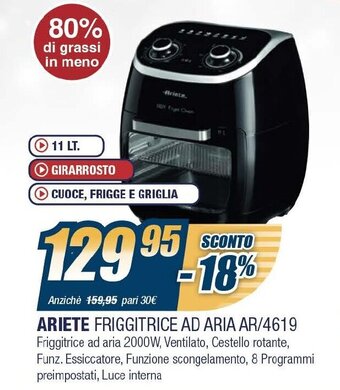 Sinergy Ariete Friggitrice Ad Aria AR/4619 offerta