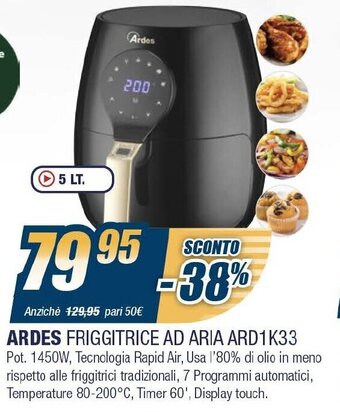 Sinergy Ardes Friggitrice Ad Aria ARD1K33 offerta