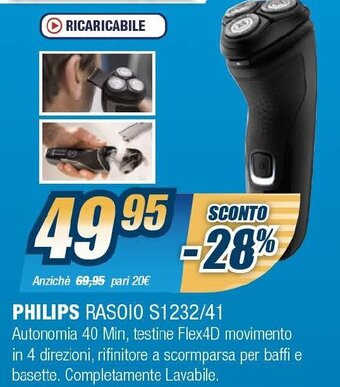 Sinergy Philips Rasoio S1232/41 offerta