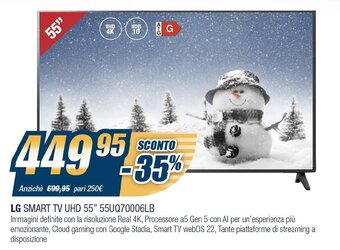 Sinergy LG Smart TV UHD 55" 55UQ70006LB offerta