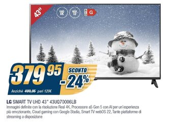 Sinergy LG Smart TV UHD 43" 43UQ70006LB offerta