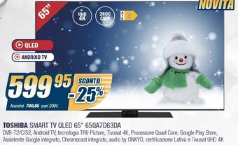 Sinergy Toshiba Smart TV QLED 65" 65QA7D63DA offerta