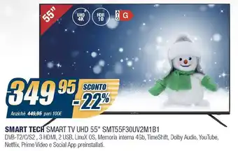 Sinergy Smart Tech Smart TV UHD 55" SMT55F30UV2M1B1 offerta