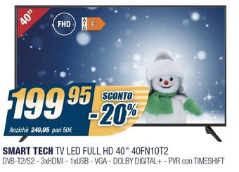 Sinergy Smart Tech TV LED Full HD 40" 40FN10T2 offerta