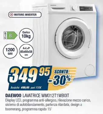 Sinergy Daewoo Lavatrice WM012T1WB0IT offerta