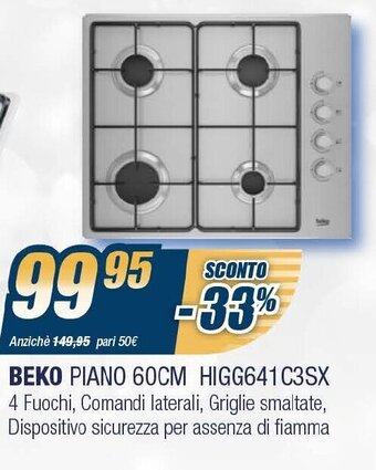 Sinergy beko Piano 60cm HIGG641C3SX offerta