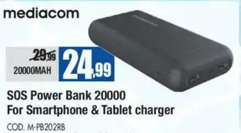 Wellcome Mediacom SOS Power Bank 20000 For Smartphone & Tablet charger offerta