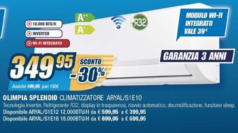 Sinergy Olimpia Splendid Climatizzatore ARYAL/S1E10 offerta