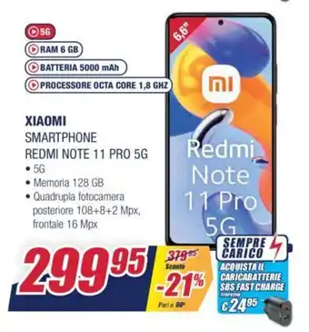 Trony Xiaomi Smartphone Redmi Note 11 Pro 5G offerta