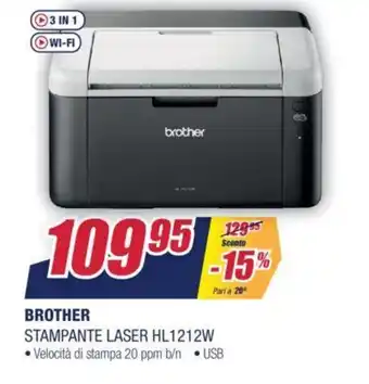Trony brother Stampante Laser HL1212W offerta