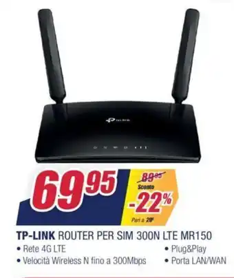 Trony tp-link Router per Sim 300N LTE MR150 offerta