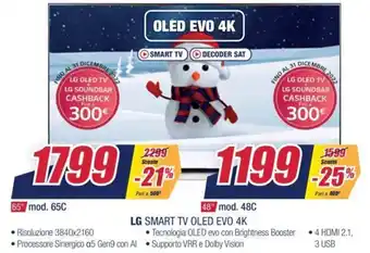 Trony LG Smart Tv Oled Evo 4K mod. 65C offerta