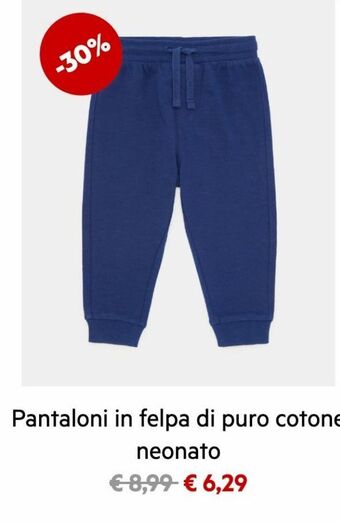 Pantaloni in felpa di puro cotone neonato