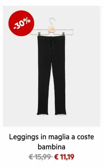 Blukids Leggings in maglia a coste bambina offerta