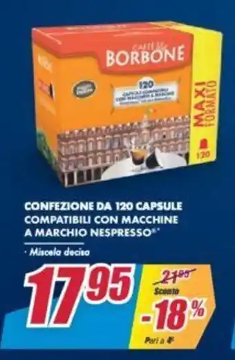Confezione da 120 Capsule Compatibili Con Macchine a Marchio Nespresso