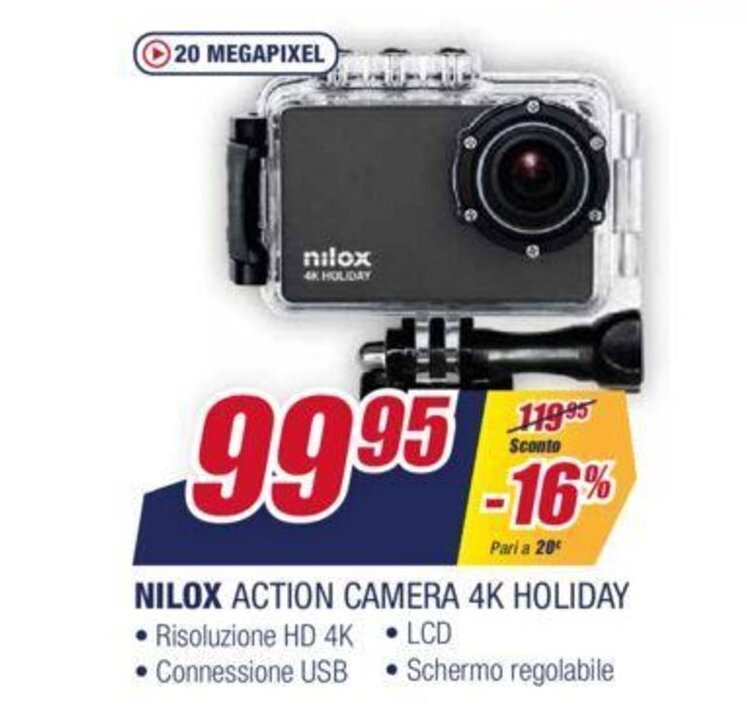 Nilox Action Camera 4K Holiday offerta di Trony