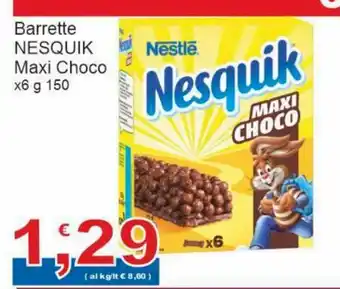 Sidis Nestle Nesquik Barrette Maxi Choco x 6 150 g offerta