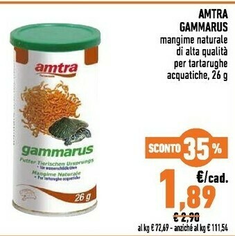 Conad Amtra Gammarus Mangime Naturale Di Alta Qualita Per Tartarughe offerta