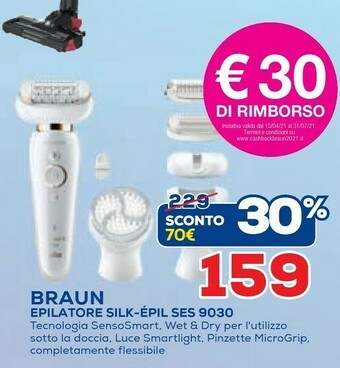 Euronics Braun Silk-épil 9 Flex 9-030, Epilatore Elettrico Donna Con Testina Flessibile offerta