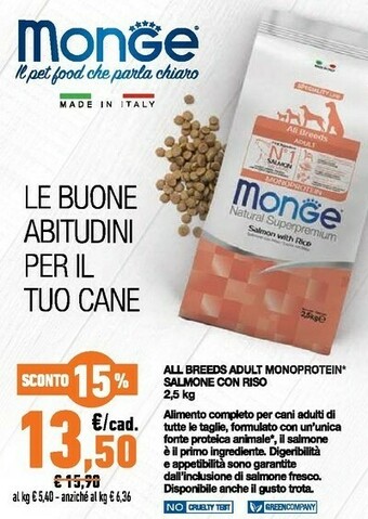 Conad Monge Le Buone Abitundi Per Il Tuo Cane offerta