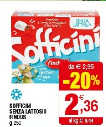 Iperal Findus Findus - Sofficini Pomodoro e Mozzarella Senza Lattosio 250 g(ml) offerta