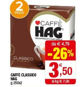 Iperal Hag Caffè Classico 250 G(ml) offerta