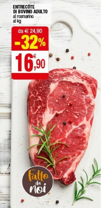 Iperal Entrecote Di Bovino Adulto Al Rosmarino offerta