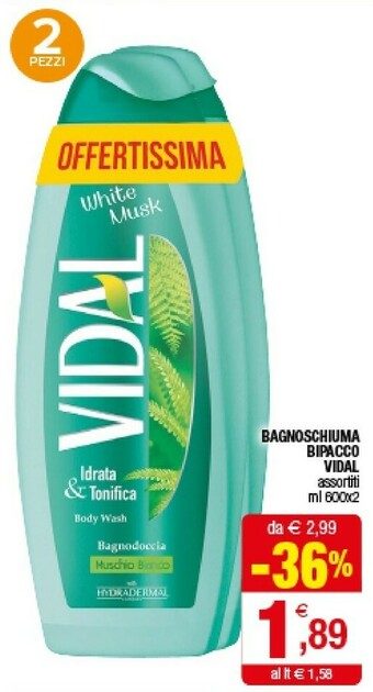 Iperal Vidal Bagnoschiuma Bipacco offerta