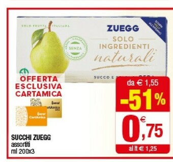 Iperal Zuegg Succo E Polpa Di Albicocca 100% Naturale 200 G(ml) offerta