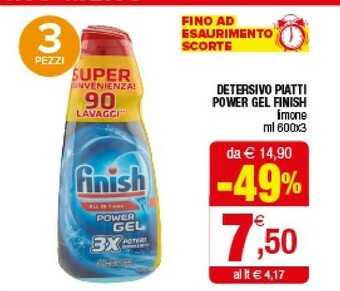 Iperal Finish Detersivo Piatti Power Gel offerta
