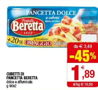 Iperal Beretta Cubetti Di Pancetta offerta