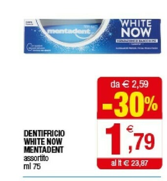 Iperal Mentadent Dentifricio White Now offerta