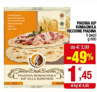 Iperal Ricicone Piadina Piadina Romagnola Igp Alla Riminese offerta