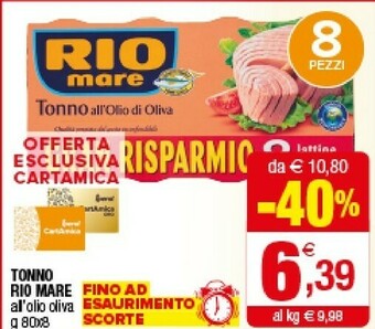 Iperal Rio Mare Tonno All'Olio Di Oliva 640 G(ml) offerta