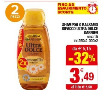 Iperal Garnier Shampoo O Balsamo Bipacco Ultra Dolce offerta