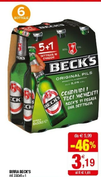 Iperal Beck's - Birra 330 G(ml) offerta