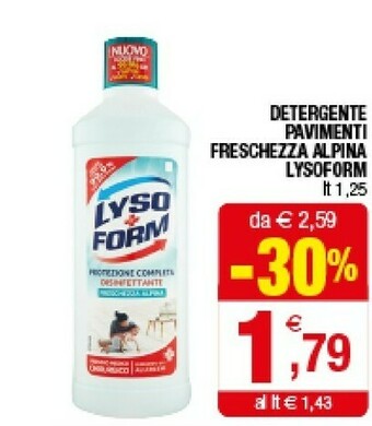Iperal Lysoform Detergente Pavimenti Freschezza Alpina offerta