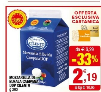 Iperal Cilento Mozzarella Di Bufala Campana offerta