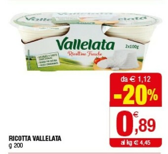 Iperal Vallelata Ricotta offerta