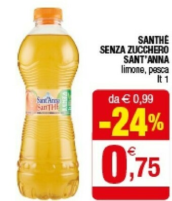 Iperal Sant'anna Sant'Anna - SanThè Limone Senza Zucchero 1000 g(ml) offerta