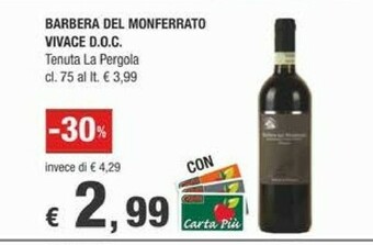 Crai Barbera Del Monferrato Vivace Doc Tenuta La Pergola 750 Ml offerta