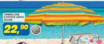 RisparmioCasa Ombrellone 8 Stecche 220cm Deluxe