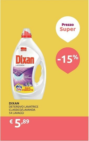 PiùMe Dixan Detersivo Lavatrice Lavanda 54 Lavaggi offerta