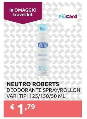 PiùMe Neutro Roberts Deodorante Spray offerta